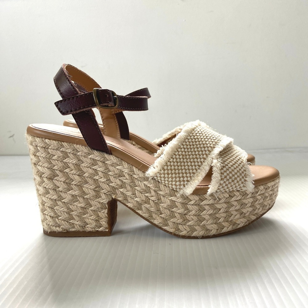 Skechers Cali Heaters Baby Bell Natural Heeled Platform Sandal Womens 8